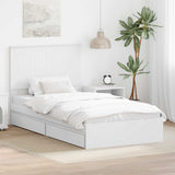 Storage Bed with Headboard White 100 x 200 cm Engineered Wood 3411236