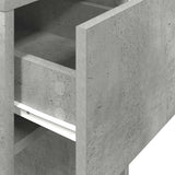 Computer Tower Stand with Drawer Concrete Grey 30x44x74 cm 858734