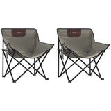 Camping Chairs with Pocket Foldable 2 pcs Grey 366550