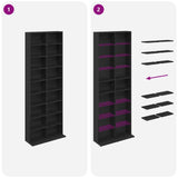 CD Cabinet Black Oak 65 x 23.5 x 175 cm Engineered Wood 8012659