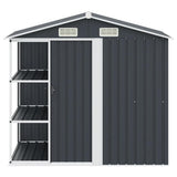 Garden Shed with Rack Anthracite 205x130x183 cm Iron 47106