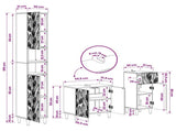 3 Piece Bathroom Cabinet Set DELFT Engineered Wood 3417865