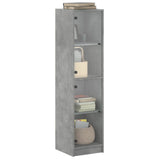 Highboard with Glass Doors Concrete Grey 35x37x142 cm 836437