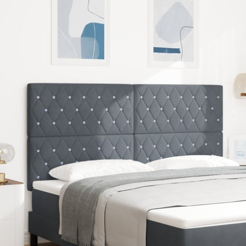 ZNTS LED Headboard Dark Grey 90 cm Velvet 3338373