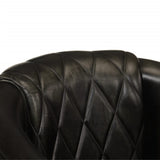 Tub Chair Grey Real Leather 359641