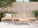 Garden Sofa Natural Pine Solid Pine Wood Medium Modular 837928