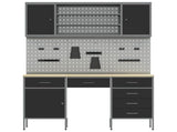 Work Cabinet 7 pcs Black and Grey Engineered Wood and Steel 3321466