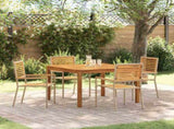 Garden Dining Set 5 pcs Beige Solid Acacia Wood 3365534