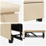 Sofa Bed Cream 194 x 67 x 82 cm Microfiber 42008611