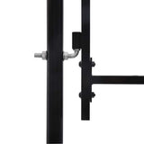 Fence Gate BOXTEL Single Door with Arched Top Steel 1x1.2 m Black 146030