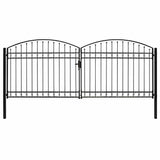Fence Gate "ASSEN" Double Door with Arched Top Steel 400x175 cm 143095