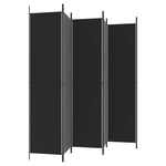 6-Panel Room Divider Black 300x220 cm Fabric 350209