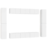 10 Piece TV Cabinet Set White Engineered Wood 3078665