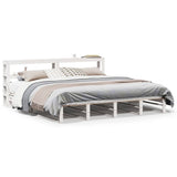 Bed Frame without Mattress White 200x200 cm Solid Wood Pine 3306508