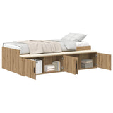 Storage Bed Frame Artisan oak 100 x 200 cm Engineered wood 3335188