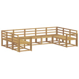 Outdoor Sofa Set 9 pcs White Solid Acacia Wood 3388223