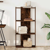 Bookcase 3-Tier Smoked Oak 60x30x120 cm Engineered Wood 860269
