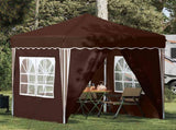 Pop-up Party Tent 195 x 195 x 245 cm Brown Oxford Fabric 42019742