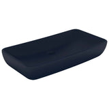 Luxury Basin Rectangular Matt Dark Blue 71x38 cm Ceramic 146957
