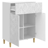 Sideboard High Gloss White 66 x 34.5 x 90 cm Engineered Wood 895099