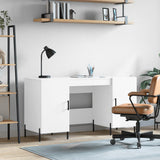 Desk White 140x50x75 cm Engineered Wood 829556
