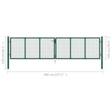 Mesh Garden Gate Steel 400x100 cm Green 145748