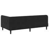 Corner Bed Frame with Headboard Black 100 x 200 cm Velvet 42016621