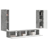 TV Cabinet Set Wall-mounted 4 pcs Concrete Grey Engineered Wood 3409045