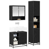 Bathroom Furniture Set 3 pcs Black Oak Engineered Wood 3402440
