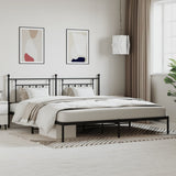 Bed Frame Black Powder-Coated Steel 200x200 cm Bed Frame 353544