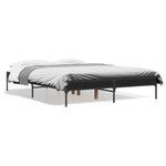 ZNTS Bed Frame Black 140x190 cm Engineered Wood and Metal 845036