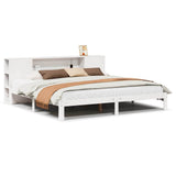 Bookcase Bed without Mattress White 180x200 cm Super King Solid Wood Pine 3322522