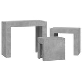 Nesting Coffee Tables 3 pcs Concrete Grey Engineered Wood 808544