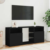 TV Cabinet with LED Lights Black 120x30x50 cm 804302