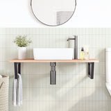 Basin Shelf Wall Mounted Steel and Solid Wood Oak 3302615