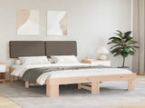 Bed Frame with Upholstered Headboard Taupe 135 x 190 cm 877362