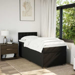 ZNTS Box Spring Bed with Mattress Black 90x200 cm Fabric 3285787