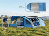 4 Person Easy Setup Family Camping Tent with 2 Rooms, Waterproof Tunnel Tent w/ Sewn In Groundsheet, T3398P554305