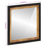 Bathroom Mirror 55x1x60 cm Glass and Solid Wood Mango 358575