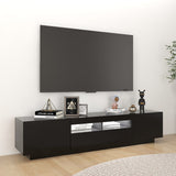 TV Cabinet with LED Lights Black 180x35x40 cm 3081898