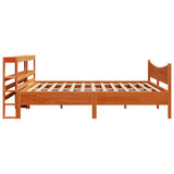 Bed Frame with Headboard Wax Brown 180x200 cm Super King Solid Wood Pine 3306296