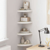 326632 Wall Corner Shelves 4 pcs Oak and White 25x25x3,8 cm MDF