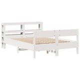 Bed Frame without Mattress White 150x200 cm King Size Solid Wood Pine 3306184