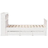 Bookcase Bed without Mattress White 160x200 cm Solid Wood Pine 3308916