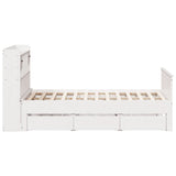 Bookcase Bed without Mattress White 140x190 cm Solid Wood Pine 3308934