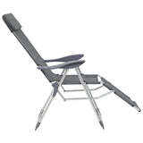 Camping Chair Set of 2 Grey Textilene, Aluminium Medium 360145