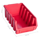 ZNTS 103 Piece Storage Bin Kit with Wall Panels Red and Black 150813