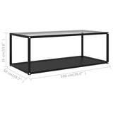 Coffee Table Transparent and Black 100x50x35 cm Tempered Glass 322901