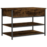Shoe Bench Smoked Oak 70x42.5x50 cm Engineered Wood 839030