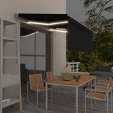 Manual Retractable Awning with Blind&LED 3.5x2.5m Anthracite 3069404